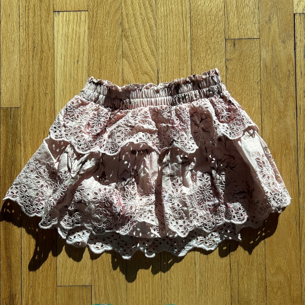 GAP Pink Lace Tiered Skirt